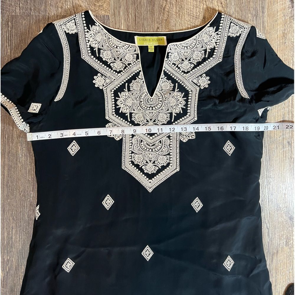 Sigrid Olsen Signature Short Sleeve Embroidered S… - image 6